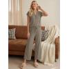 image:imageLILLUSORY 2 Piece Lounge Sets for Womens Airport Travel Beach Vacation Outfits Henley Casual T shirts and Wide Leg pantsCoffee