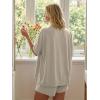 image:imageLILLUSORY 2 Piece Lounge Sets for Womens Airport Travel Vacation Outfits Henley Oversized T shirts and Sweat ShortsApricot