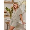 image:imageLILLUSORY 2 Piece Lounge Sets for Womens Airport Travel Vacation Outfits Henley Oversized T shirts and Sweat ShortsApricot