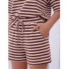 image:imageLILLUSORY 2 Piece Striped Set for Women Two Piece Lounge Sets Summer Outfits 2026 Oversized tshirts and ShortsPink Combo