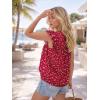 image:imageLILLUSORY Boho Short Sleeve Tops Floral Work Blouses for Women Dressy Casual ShirtsSpotted Red