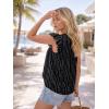 image:imageLILLUSORY Boho Short Sleeve Tops Floral Work Blouses for Women Dressy Casual ShirtsStripe Black
