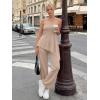 image:imageLILLUSORY Two Piece Lounge Sets for Women Going Out Asymmetrical Summer Matching Clothing 2026 Travel Knit Vacation OutfitsApricot
