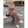 image:imageLILLUSORY Two Piece Lounge Sets for Women Going Out Asymmetrical Summer Matching Clothing 2026 Travel Knit Vacation OutfitsCoffe