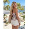 image:imageLILLUSORY Women Floral Elastic Trim Ruffle Hem Tube Strapless Tops Peplum Sleeveless Bandeau Tanks Boho Summer ClothesMulticolor Floral