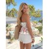 image:imageLILLUSORY Women Floral Elastic Trim Ruffle Hem Tube Strapless Tops Peplum Sleeveless Bandeau Tanks Boho Summer ClothesWhite Pink Floral