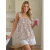 image:imageLILLUSORY Women Summer Wide Strap Square Neck Cute Flowy Tank Top Sleeveless Ruffle Loose Fit Boho Blouse 2026 Beach VacationApricot Floral