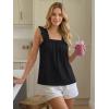 image:imageLILLUSORY Women Summer Wide Strap Square Neck Cute Flowy Tank Top Sleeveless Ruffle Loose Fit Boho Blouse 2026 Beach VacationBlack