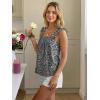 image:imageLILLUSORY Women Summer Wide Strap Square Neck Cute Flowy Tank Top Sleeveless Ruffle Loose Fit Boho Blouse 2026 Beach VacationTeal Green Flora