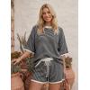 image:imageLILLUSORY Womens 2 Piece Striped Short Sets 2026 Summer Matching Lounge Cruise Beach Outfits Resort Wear Drawstring PajamaWhite Black Stripe