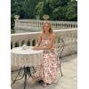 image:imageLILLUSORY Womens Floral Maxi Dress Smocked Flowy Sundress with PocketsBrown Red