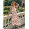 image:imageLILLUSORY Womens Floral Maxi Dress Smocked Flowy Sundress with PocketsBrown Red