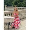 image:imageLILLUSORY Womens Floral Maxi Dress Smocked Flowy Sundress with PocketsRed Floral