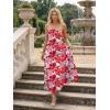 image:imageLILLUSORY Womens Floral Maxi Dress Smocked Flowy Sundress with PocketsRed Floral