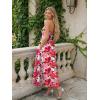 image:imageLILLUSORY Womens Floral Maxi Dress Smocked Flowy Sundress with PocketsRed Floral