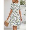 image:imageLILLUSORY Womens Summer Casual Dresses Short Sleeve V Neck Boho Dress 2026 Floral Printed Flowy Aline SundressesLeaves