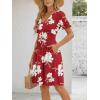 image:imageLILLUSORY Womens Summer Casual Dresses Short Sleeve V Neck Boho Dress 2026 Floral Printed Flowy Aline SundressesRed Print