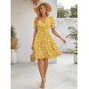 image:imageLILLUSORY Womens Summer Casual Dresses Short Sleeve V Neck Boho Dress 2026 Floral Printed Flowy Aline SundressesYellow Floral