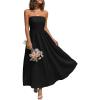 image:imageLILLUSORY Womens Floral Maxi Dress Smocked Flowy Sundress with PocketsBlack