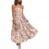 image:imageLILLUSORY Womens Floral Maxi Dress Smocked Flowy Sundress with PocketsBrown Red