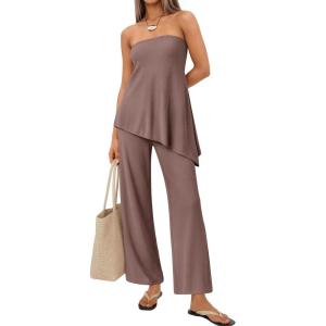 image:imageLILLUSORY Two Piece Lounge Sets for Women Going Out Asymmetrical Summer Matching Clothing 2026 Travel Knit Vacation OutfitsCoffe