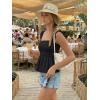 image:imageLILLUSORY Boho Floral Flowy Tank Tops for Women Summer 2026 Square Neck Ruffle Cute Babydoll TopBlack