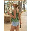 image:imageLILLUSORY Boho Floral Flowy Tank Tops for Women Summer 2026 Square Neck Ruffle Cute Babydoll TopFloral Green