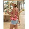 image:imageLILLUSORY Boho Floral Flowy Tank Tops for Women Summer 2026 Square Neck Ruffle Cute Babydoll TopFloral Red