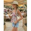 image:imageLILLUSORY Boho Floral Flowy Tank Tops for Women Summer 2026 Square Neck Ruffle Cute Babydoll TopMulticolor Floral