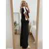image:imageLILLUSORY Womens 2 Piece Lounge Sets Matching Travel Outfits Summer Causal Color Block and Wide Leg Pants Set Pockets 2026Black