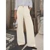 image:imageLILLUSORY Pleated Front High Waisted Dress Pants Light Stretch Wide Leg Button Trousers with PocketsBeige
