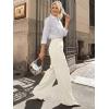 image:imageLILLUSORY Pleated Front High Waisted Dress Pants Light Stretch Wide Leg Button Trousers with PocketsBeige