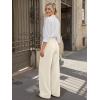 image:imageLILLUSORY Pleated Front High Waisted Dress Pants Light Stretch Wide Leg Button Trousers with PocketsBeige