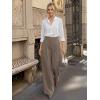 image:imageLILLUSORY Pleated Front High Waisted Dress Pants Light Stretch Wide Leg Button Trousers with PocketsMocha