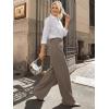 image:imageLILLUSORY Pleated Front High Waisted Dress Pants Light Stretch Wide Leg Button Trousers with PocketsMocha