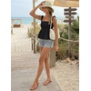 image:imageLILLUSORY Babydoll Camisole Tops for Women Square Neck Floral Flowy Tank Tops Summer 2026Black