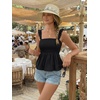 image:imageLILLUSORY Babydoll Camisole Tops for Women Square Neck Floral Flowy Tank Tops Summer 2026Black