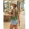image:imageLILLUSORY Babydoll Camisole Tops for Women Square Neck Floral Flowy Tank Tops Summer 2026Floral Green