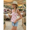 image:imageLILLUSORY Babydoll Camisole Tops for Women Square Neck Floral Flowy Tank Tops Summer 2026Floral Pink
