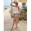 image:imageLILLUSORY Babydoll Camisole Tops for Women Square Neck Floral Flowy Tank Tops Summer 2026Floral Pink