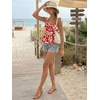 image:imageLILLUSORY Babydoll Camisole Tops for Women Square Neck Floral Flowy Tank Tops Summer 2026Floral Red
