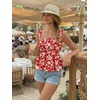 image:imageLILLUSORY Babydoll Camisole Tops for Women Square Neck Floral Flowy Tank Tops Summer 2026Floral Red