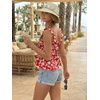 image:imageLILLUSORY Babydoll Camisole Tops for Women Square Neck Floral Flowy Tank Tops Summer 2026Floral Red