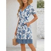image:imageLILLUSORY Summer Dresses for Women 2026 Short Sleeve Floral Aline Dress with Pockets Boho Flowy SundressesBlue Print