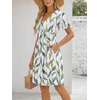 image:imageLILLUSORY Summer Dresses for Women 2026 Short Sleeve Floral Aline Dress with Pockets Boho Flowy SundressesLeaves