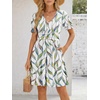 image:imageLILLUSORY Summer Dresses for Women 2026 Short Sleeve Floral Aline Dress with Pockets Boho Flowy SundressesLeaves