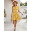 image:imageLILLUSORY Summer Dresses for Women 2026 Short Sleeve Floral Aline Dress with Pockets Boho Flowy SundressesYellow Floral