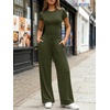 image:imageLILLUSORY Sweat Sets for Women Airport Travel Two Piece Matching Lounge Set Sweatsuit OutfitArmy Green
