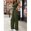 image:imageLILLUSORY Sweat Sets for Women Airport Travel Two Piece Matching Lounge Set Sweatsuit OutfitArmy Green