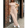 image:imageLILLUSORY Sweat Sets for Women Airport Travel Two Piece Matching Lounge Set Sweatsuit OutfitBeige